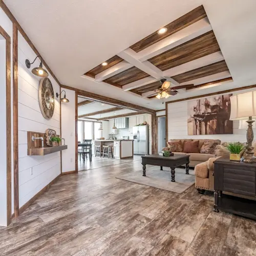 From the foyer to the living room, exposed wood and shiplap accents are the perfect way to welcome any guest into The Avalyn.