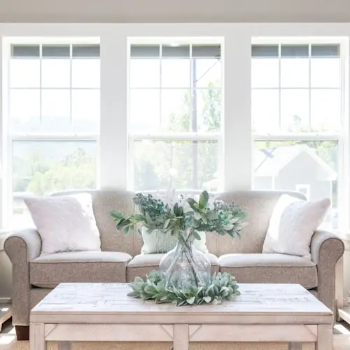 There's not a more perfect pair than the natural light and neutral tones found in the 1434 Carolina "Southern Belle" living room. 