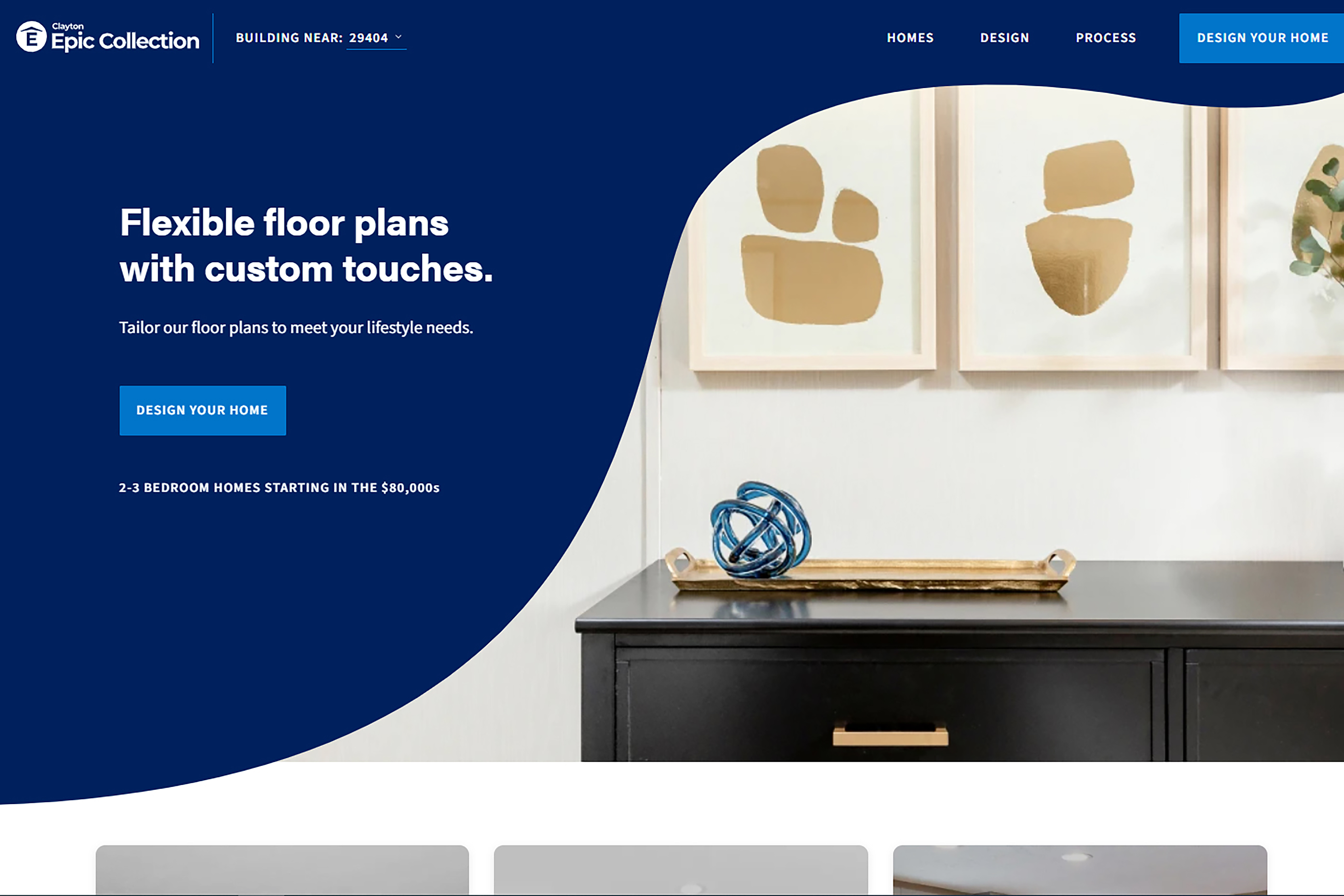 A screenshot of the homepage of the Home Designer tool.