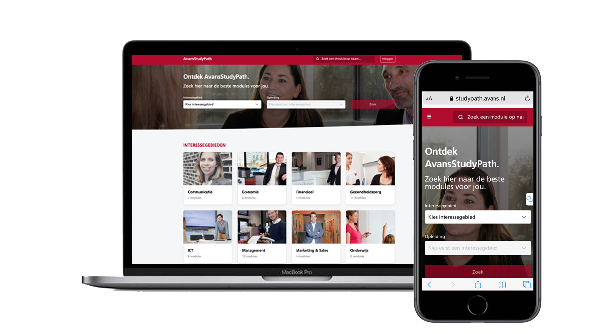 AvansStudyPath op Macbook iPhone