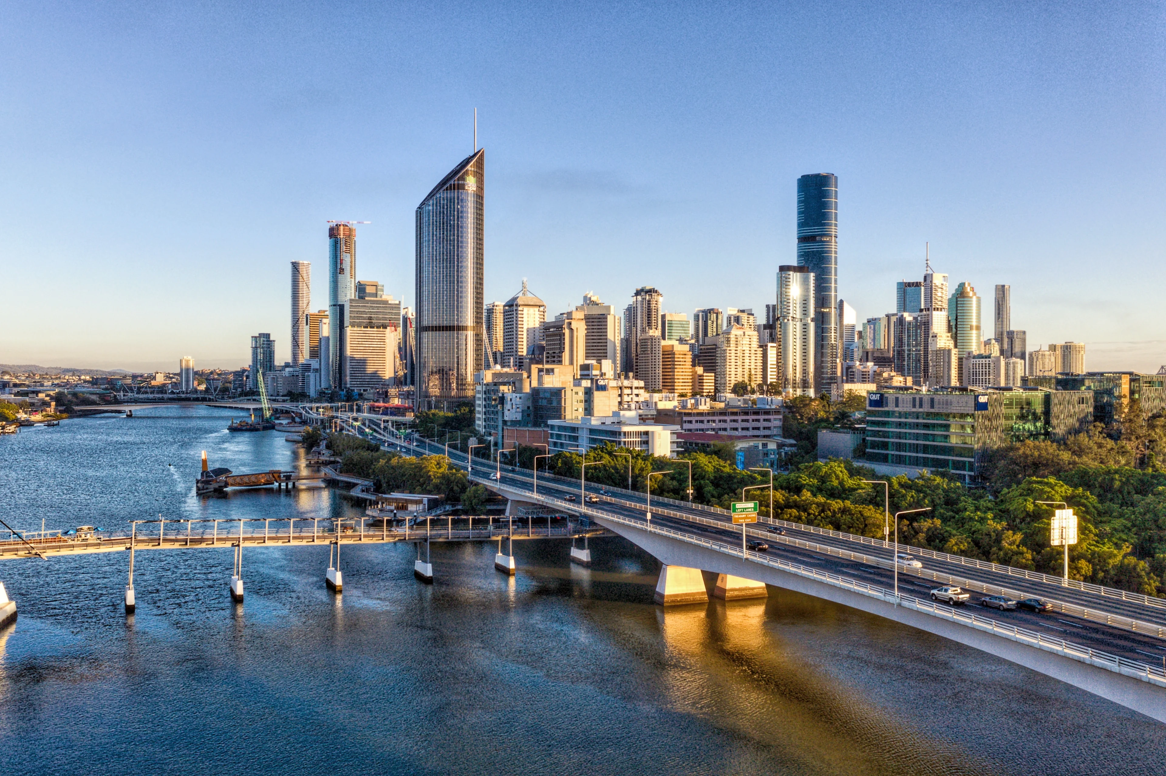 Aerial view of Brisbane city