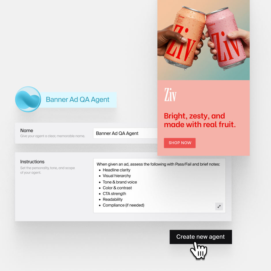 Custom agents Dept Page Brand and Creative