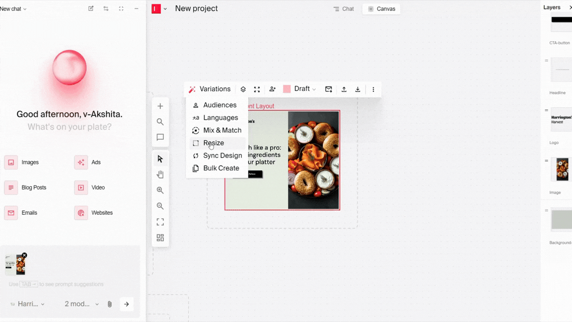 Ad resizing