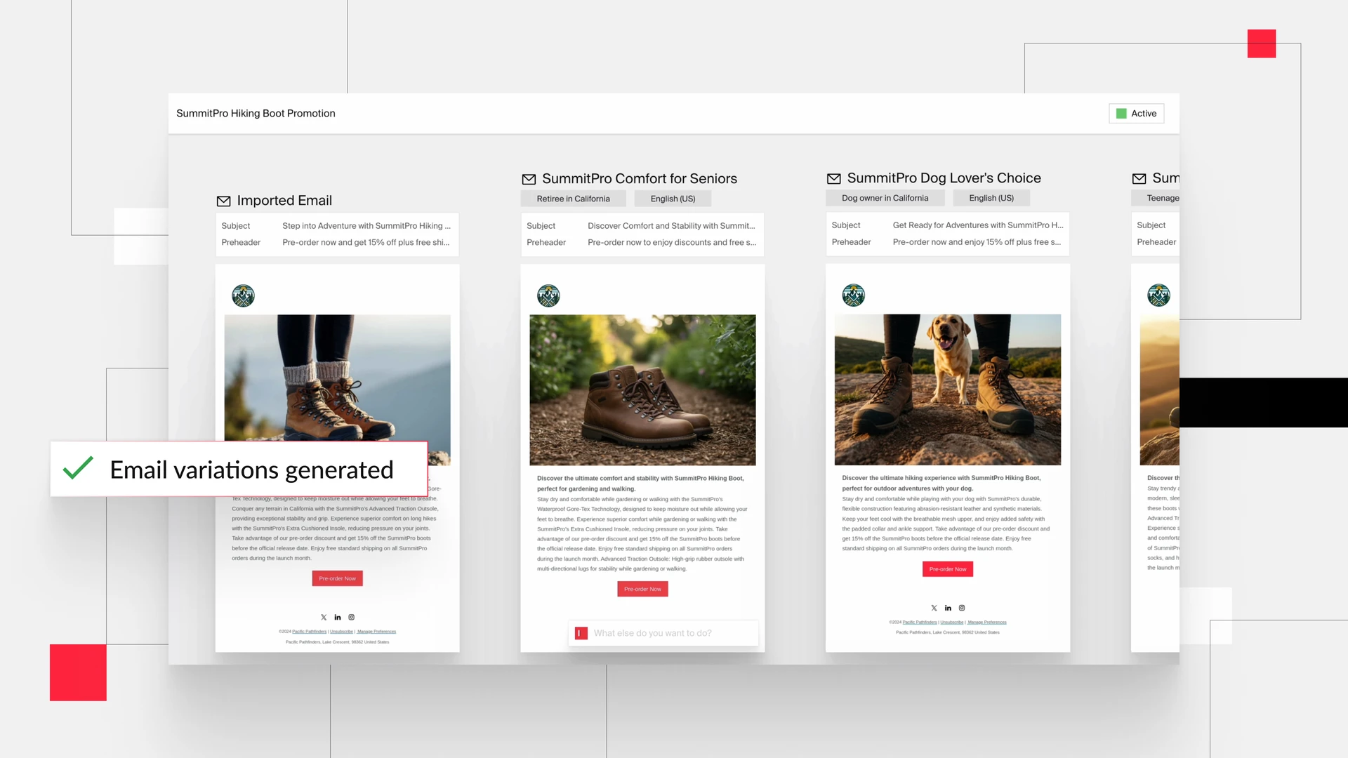 What’s new in Email Agent: A unified workflow to create and manage personalized email variations