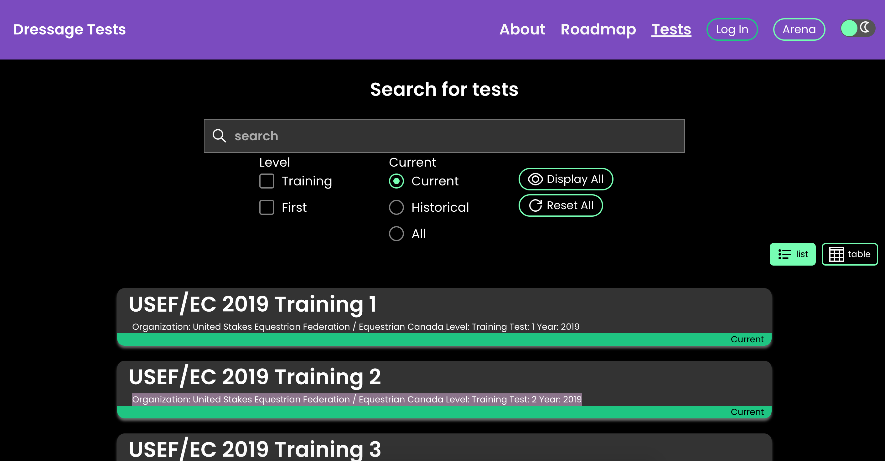 Dressage Tests App screenshot