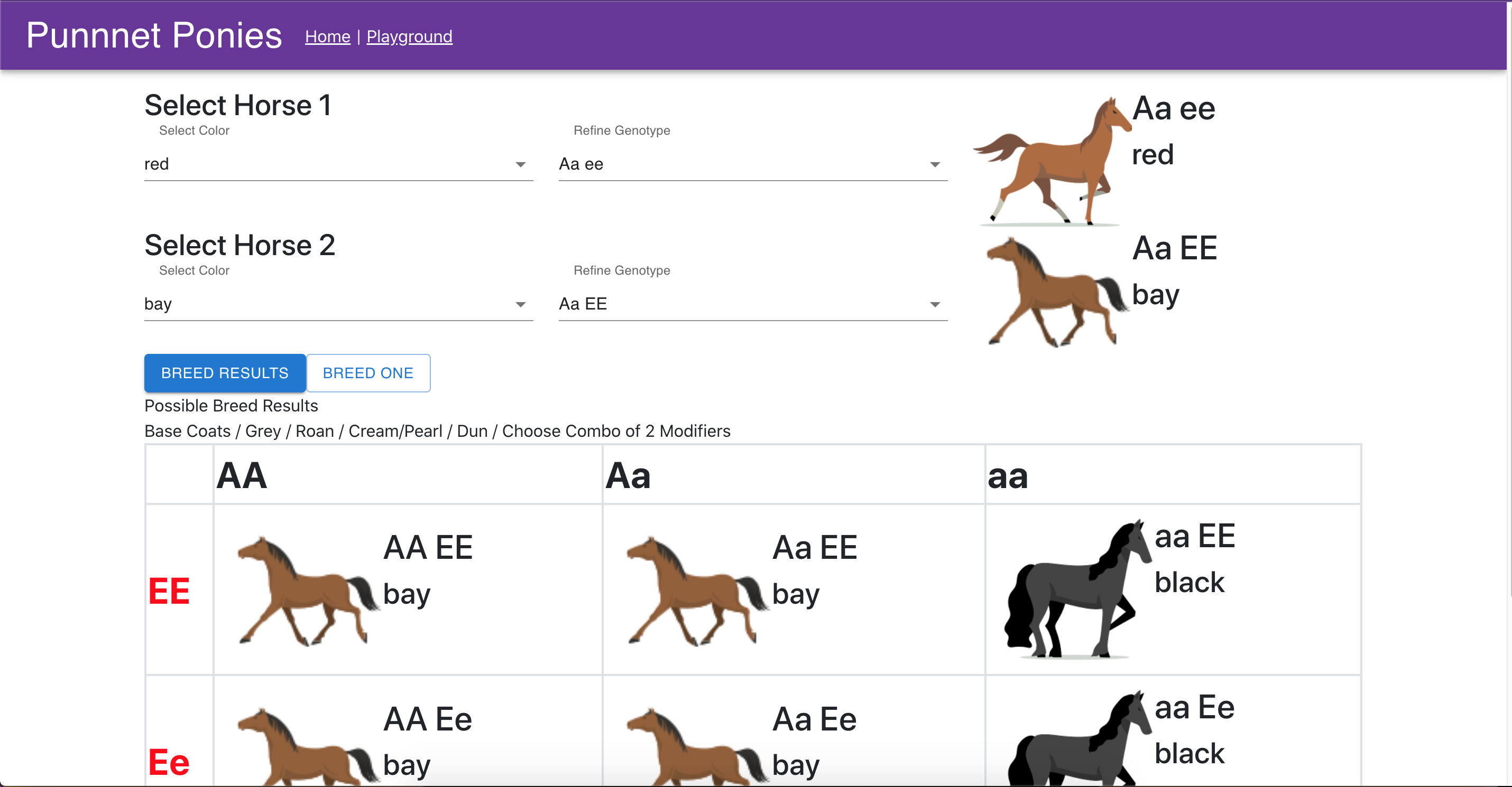 Punnett Ponies screenshot