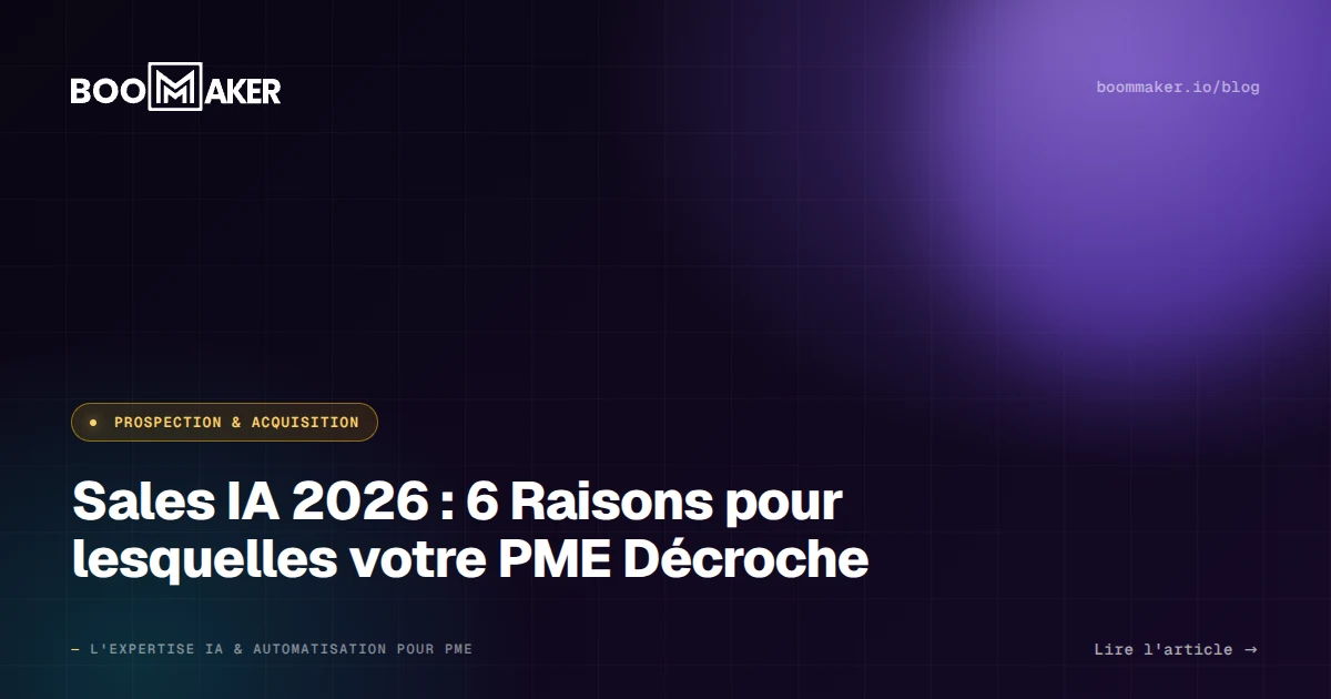 Sales IA 2026 : 6 Raisons pour lesquelles votre PME Décroche