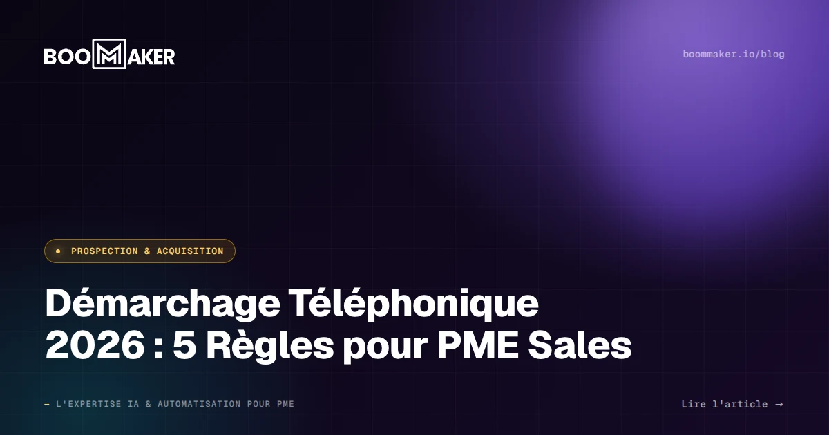 Démarchage Téléphonique 2026 : 5 Règles pour PME Sales
