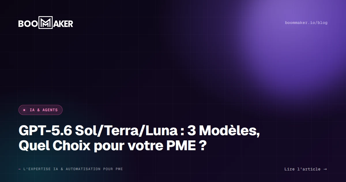 GPT-5.6 Sol/Terra/Luna : 3 Modèles, Quel Choix pour votre PME ?