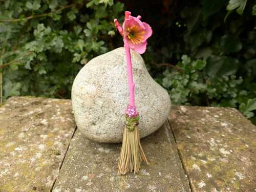 Pink Flowery Broomstick