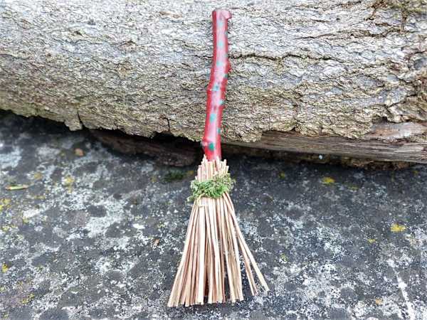 Red & Green Fairy Broomstick