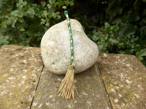 Green Spotty Fairy Broomstick