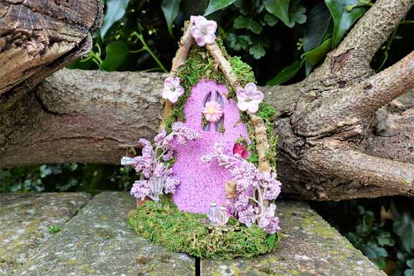 Pink Flowery Fairy Door