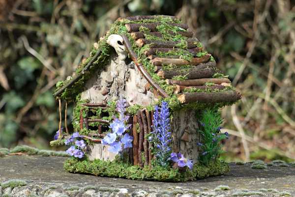 Miniature Lavender Fairy Cottage