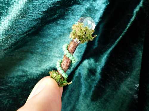 Green Beaded Fairy Wand