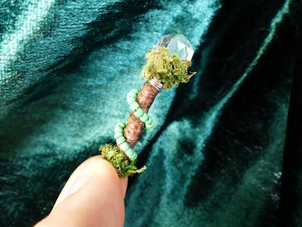 Green Beaded Fairy Wand