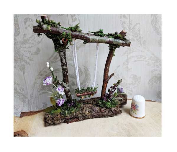 Purple Fairy Garden Swing