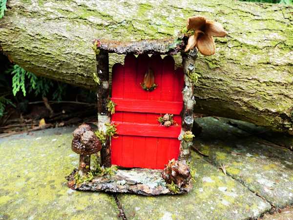 Red Fairy Door with Toadstool