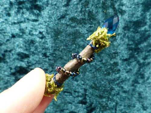 Blue Beaded Fairy Wand