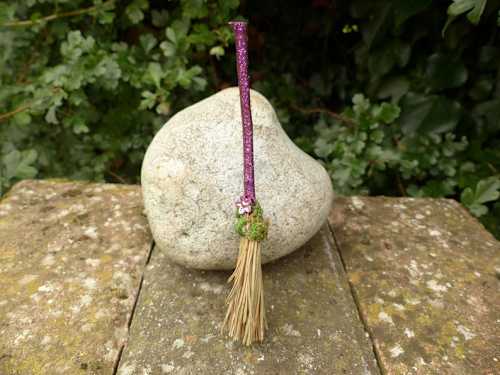 Purple Glittery Fairy Broomstick