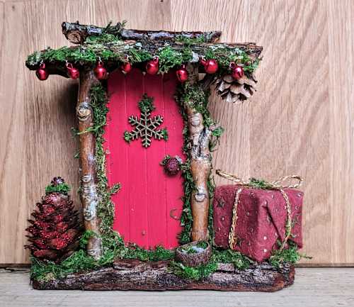 Red Christmas Fairy Door