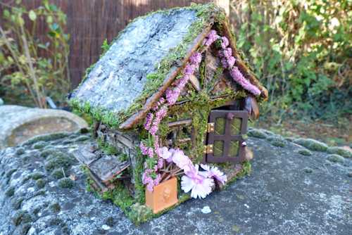 Pink Flower Fairy House