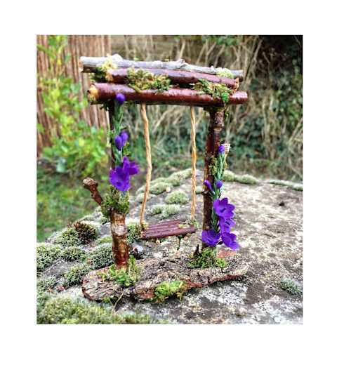 Purple Fairy Garden Swing