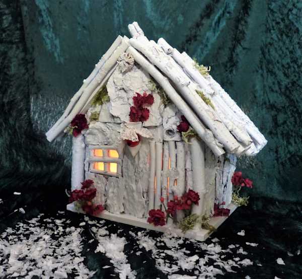 Wintry White Fairy House