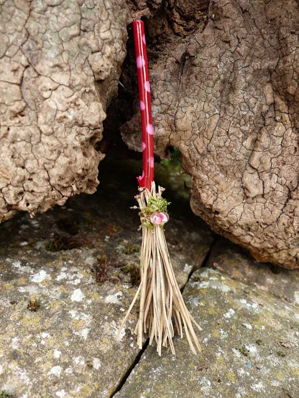 Red and Pink Polka Dots Broomstick