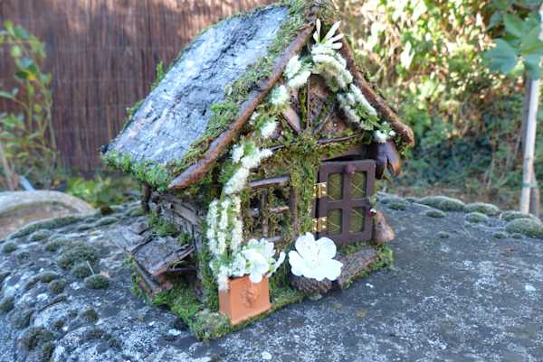 White Flowery Fairy House