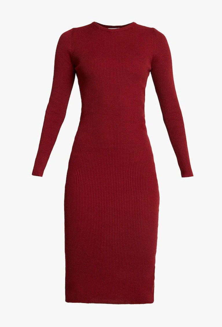 Red Knit Dress in Blend Lyocell and Viscose