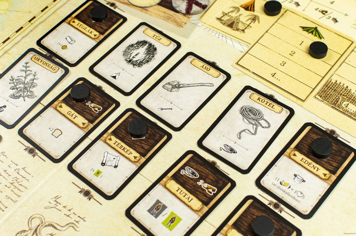 Robinson Crusoe kooperatív társasjáték - fejlesztéskártyák