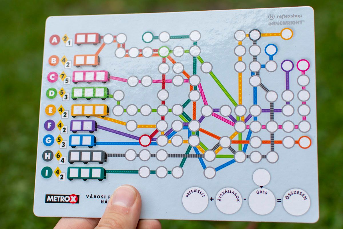 Metro X logikai társasjáték - Városi földalatti hálózat játékostábla