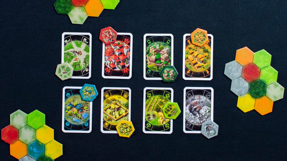 The Castles of Tuscany társasjáték - terület-, és térképlapkák