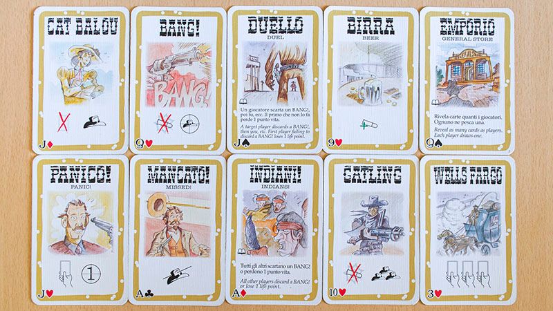 Bang! társasjáték - barnaszélű kártyák