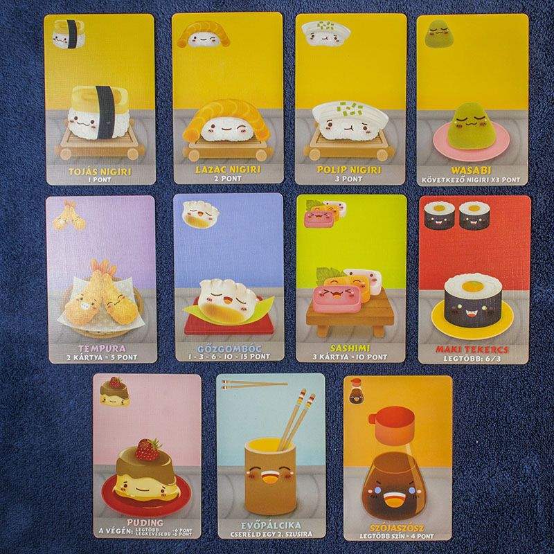 Sushi Go! party társasjáték - kártyák