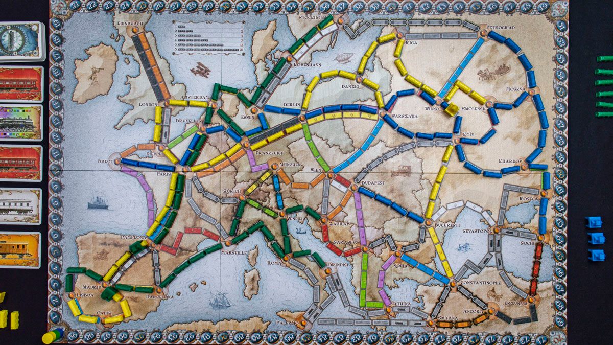 Ticket to Ride: Európa családi társasjáték - játéktábla, térkép