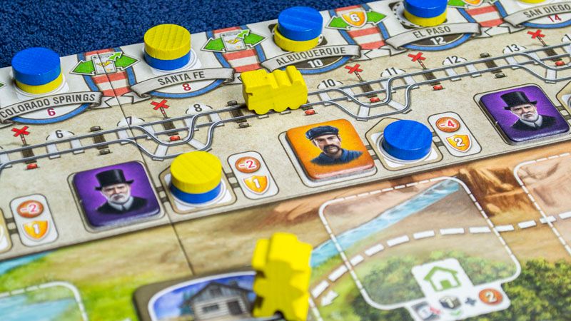 A nagy western utazás stratégiai társasjáték - vasúti állomások