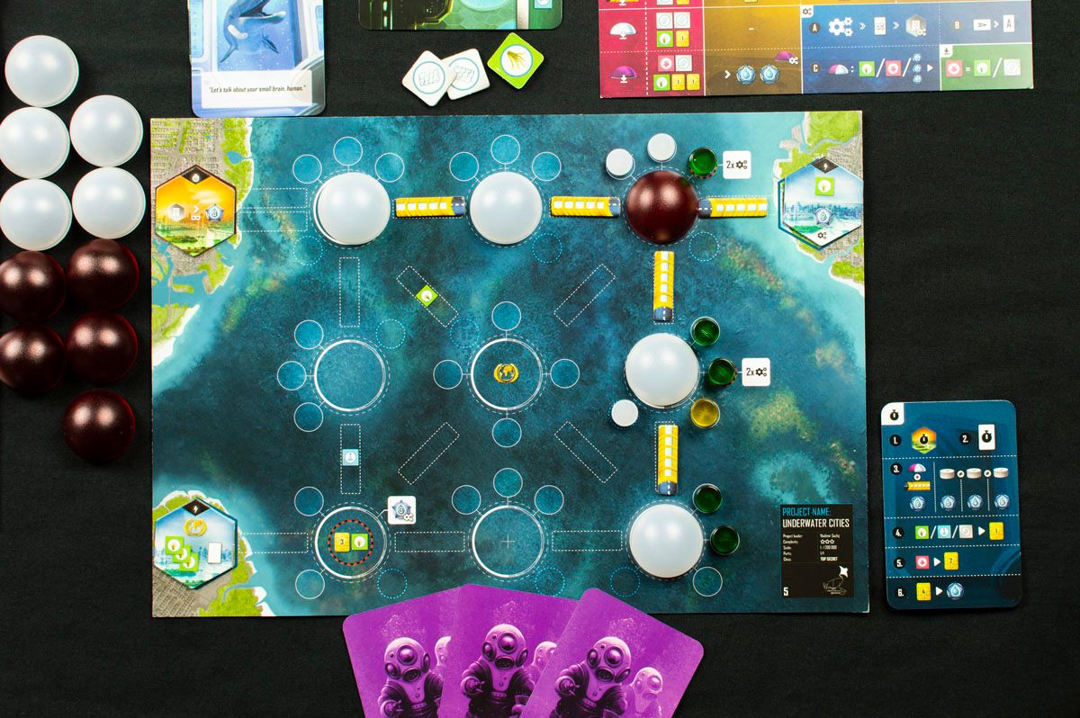 Underwater Cities stratégiai társasjáték - játékostábla