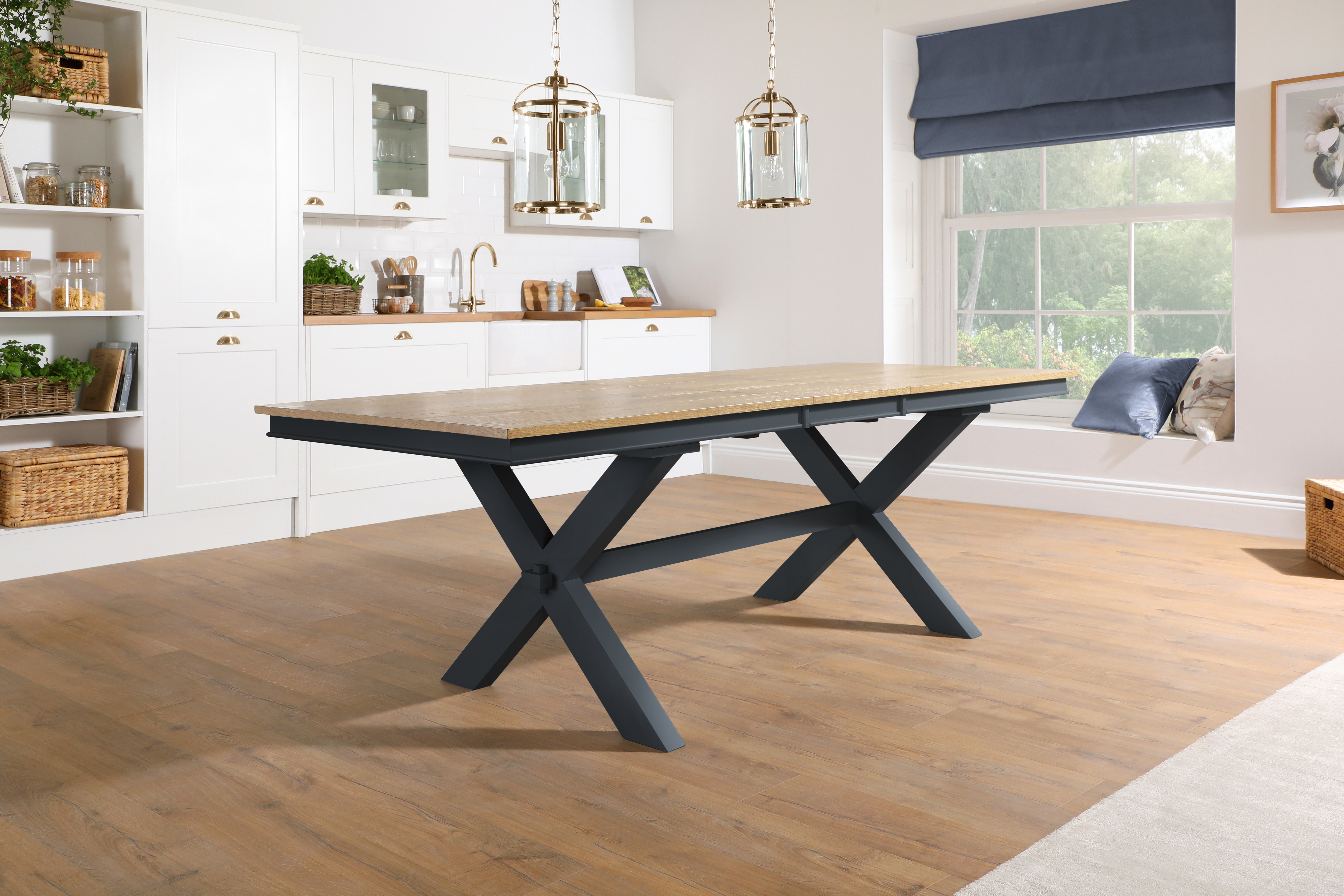 Grange Extending Dining Table, 180-220cm, Natural Oak Veneer