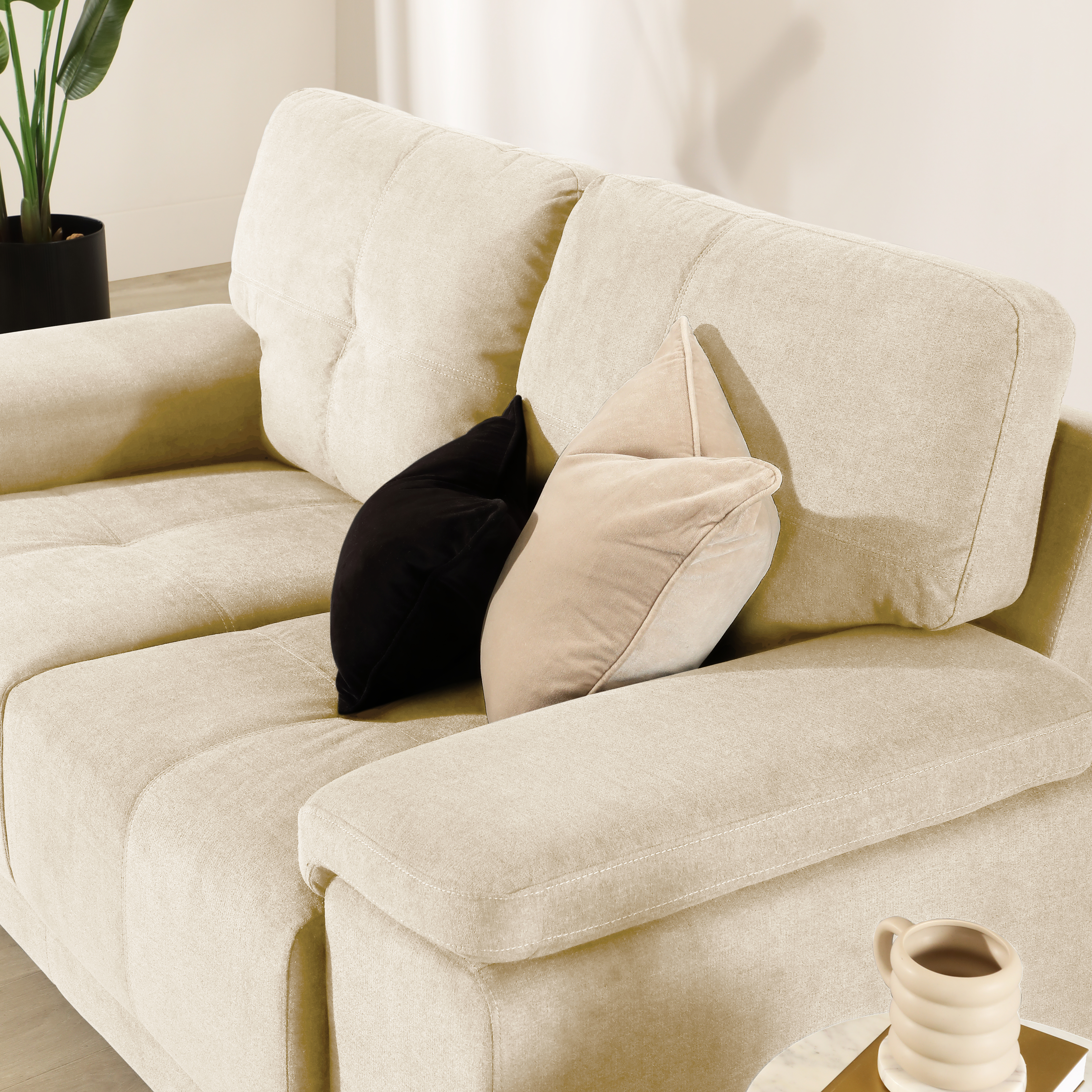 Kansas 2 Seater Sofa, Ivory Classic Plush Fabric Only £549.99