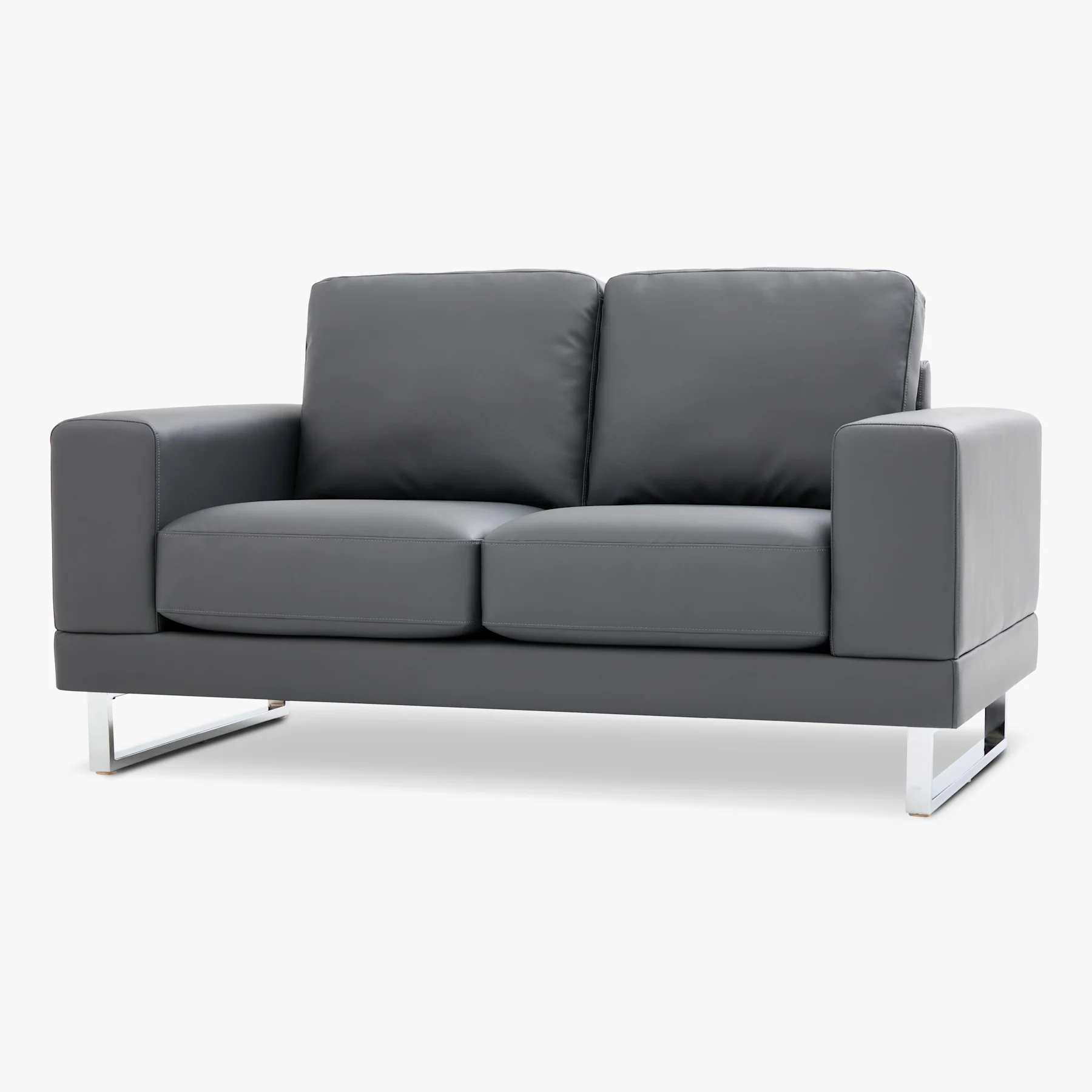 Alessia 2 Seater Sofa, Grey Premium Faux Leather