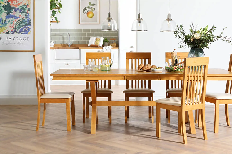 Hudson oak Bali ivory leather chairs 