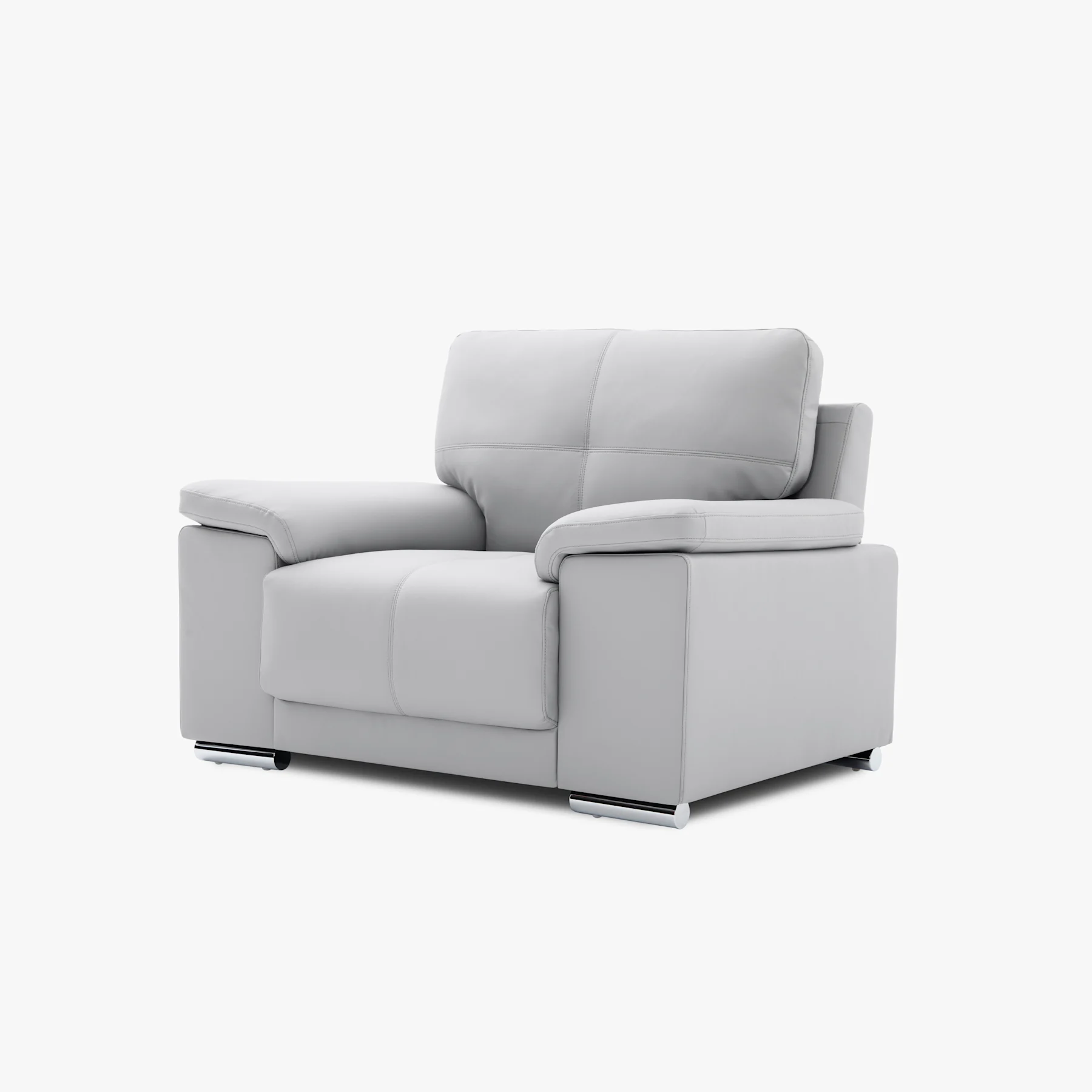 Kansas Armchair, Light Grey Premium Faux Leather