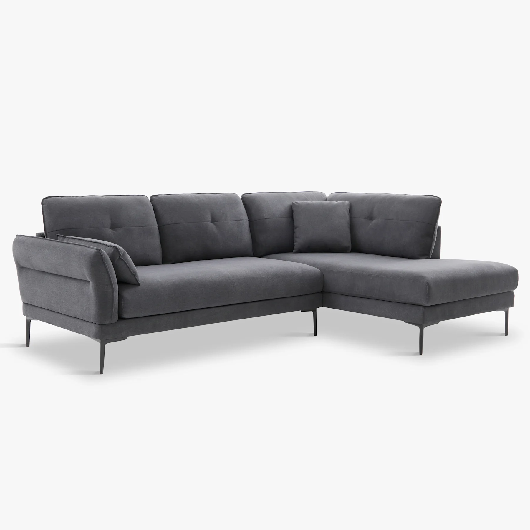 Larissa L-Shape Corner Sofa, Right Hand Facing, Slate Grey Classic Plush Fabric