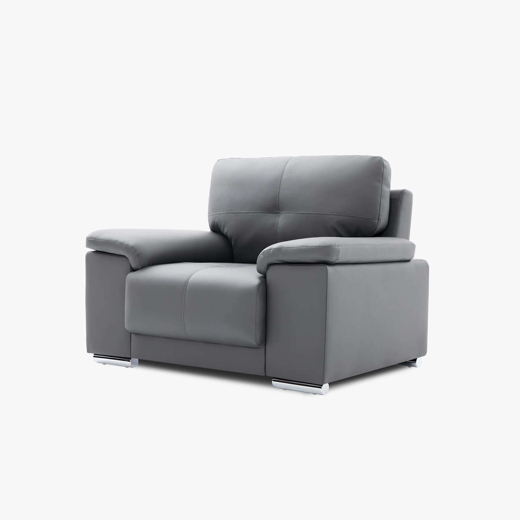 Kansas Armchair, Grey Premium Faux Leather