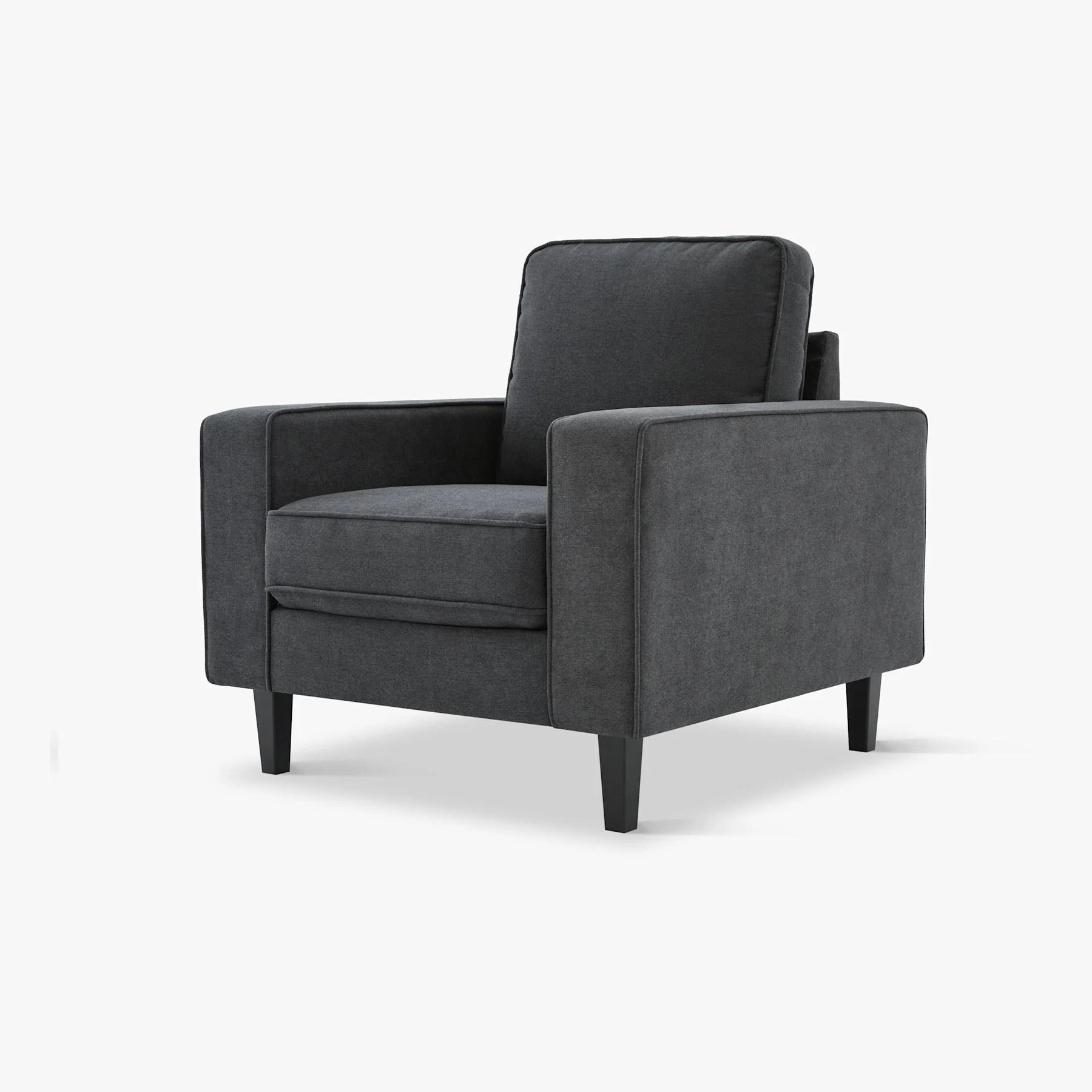 Monaco Armchair, Slate Grey Classic Plush Fabric