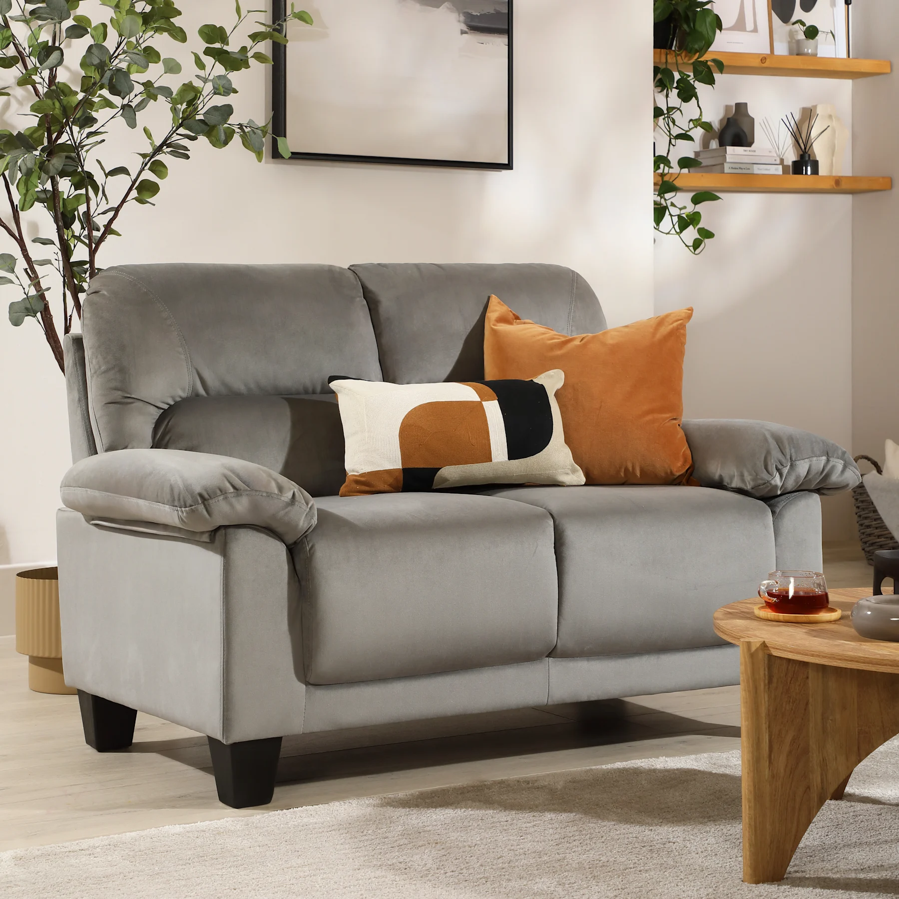 Austin Small 2 Seater Sofa, Grey Classic Velvet
