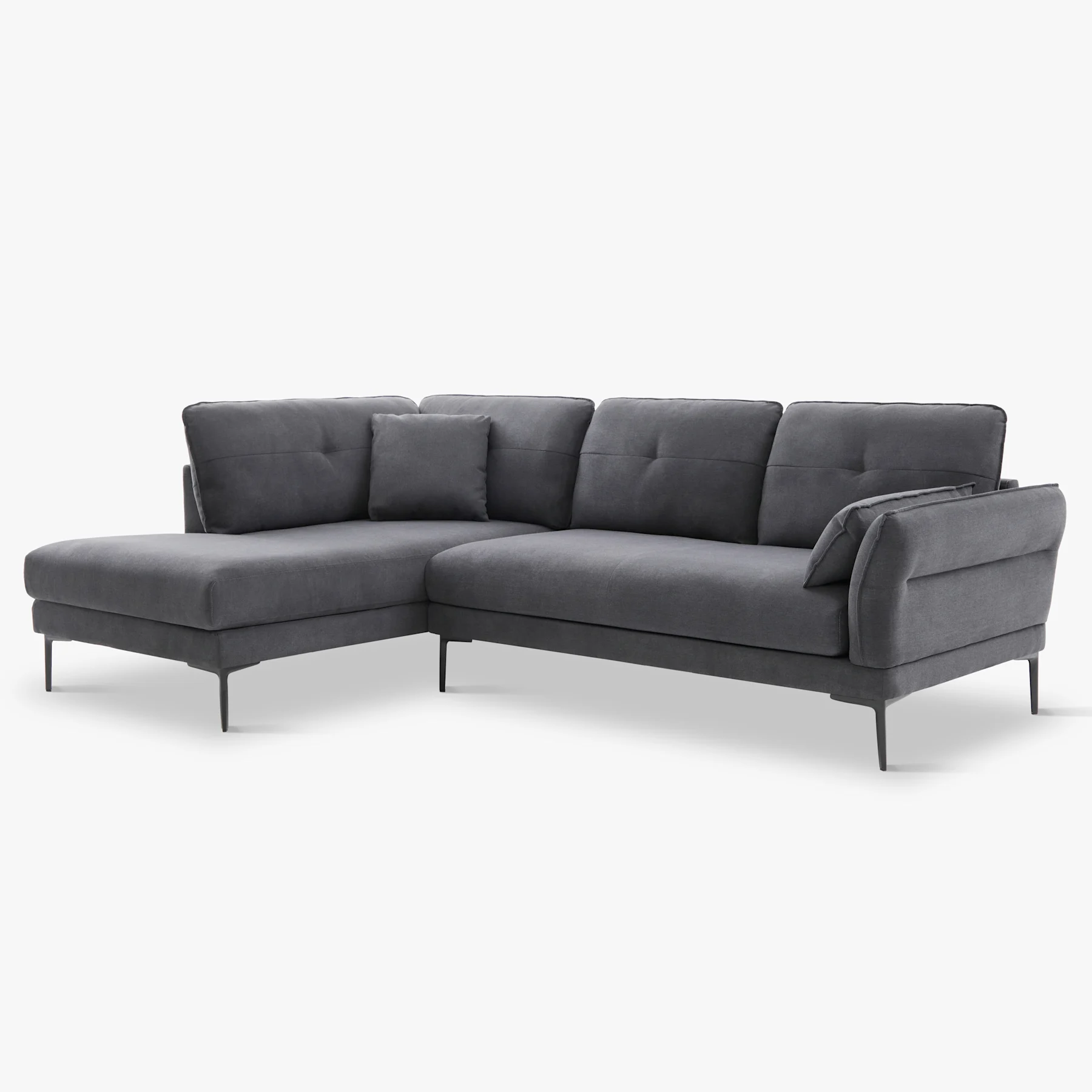 Larissa L-Shape Corner Sofa, Left Hand Facing, Slate Grey Classic Plush Fabric