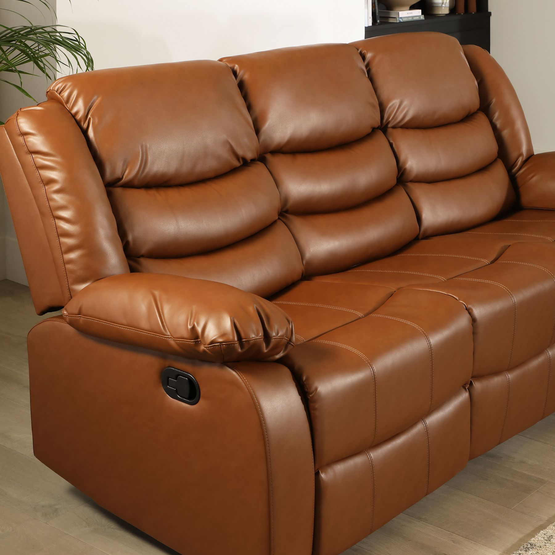 Sorrento 3+2 Seater Recliner Sofa Set, Tan Premium Faux Leather Only £ ...